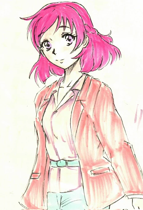 #プリキュア版深夜の真剣お絵描き60分一本勝負時間外参加、大人のぞみ。10月楽しみ。 
