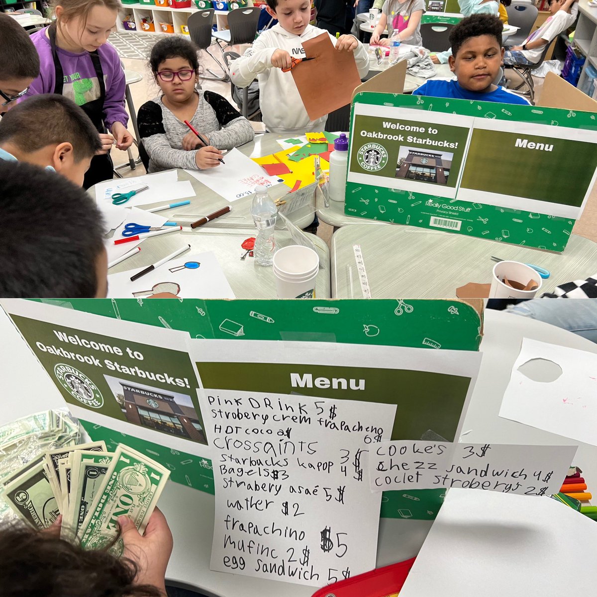 MrsBraaschOB's tweet photo. Choice time launch for “Money Talks” units Project Approach #Starbucks #store #wdsd7 https://t.co/2DiADp6QdE
