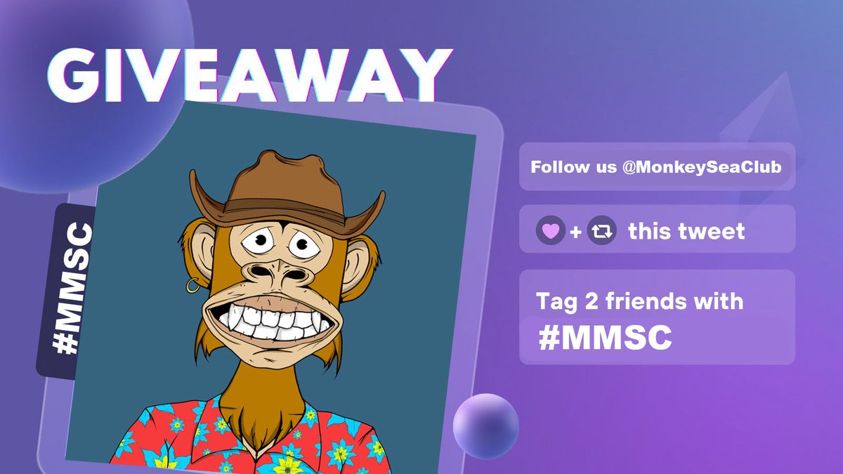 🎁Giving away 3x Mad Monkey NFTs 🎁

✅ Follow <a href="/MonkeySeaClub/">Mad Monkey Sea Club | SOLD OUT</a>  &amp; 🔔
✅ Like &amp; RT.
✅ RT pinned Tweet. 🔄
#nft #NFTGiveaways #ETH #NFTCommunity 
join discord
discord.gg/j3eSw7FDxB
(48 hours ⏳) GO