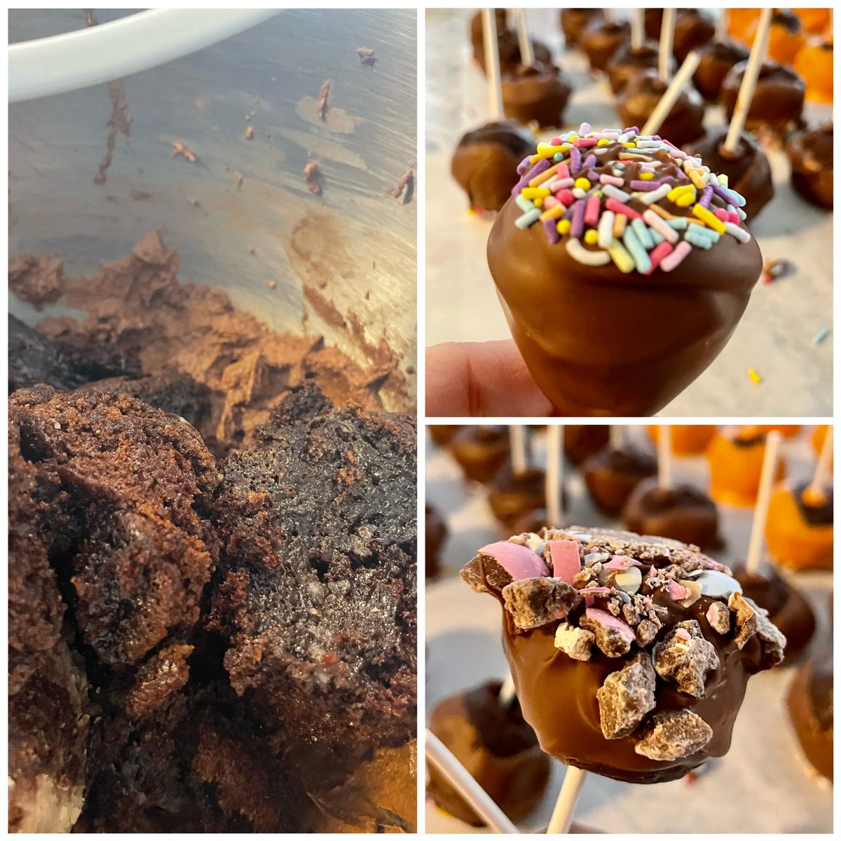 I tried making chocolate cupcakes and I didn’t like how they looked! Did I cry? Goodness, no! Instead I made cake pops! 💕