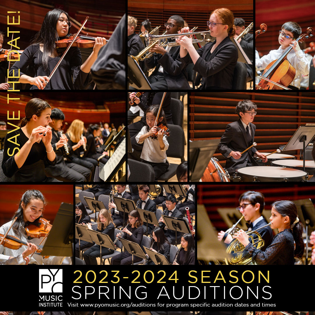 We are now accepting audition applications for the 2023-2024 season! Don't delay and register today for your 2023-2024 season audition! For more program specific audition information and to schedule an audition, please visit pyomusic.org/auditions/.