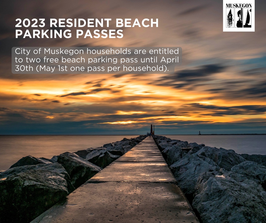 ForMuskegon's tweet image. City of Muskegon households get two free beach parking pass until April 30th. To receive a free Pass, you must live within the City limits of Muskegon. 
Pick up a pass at the Police Department or complete the online form to have it mailed to you
mkgcity.com/parking