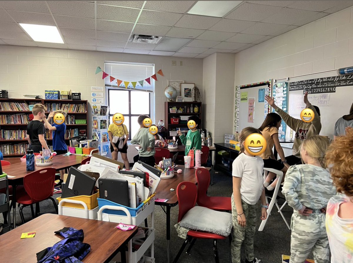 Lesson on echolocation today! Students experimented with locating sounds (clapping) around them