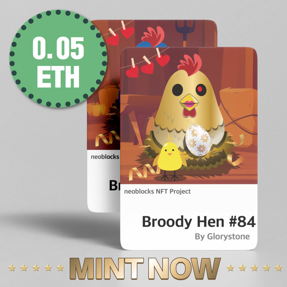 BROODY HEN NFT ART 
NOW ONLY 0.05(ETH) OFF
mint.broody-hen.com