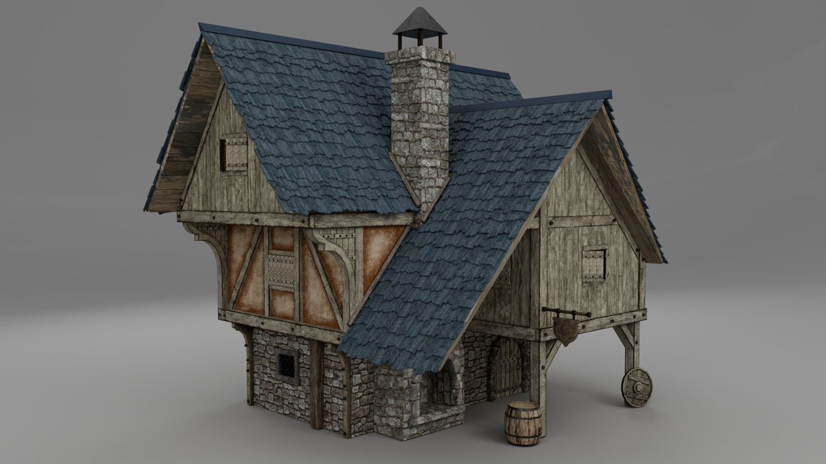 MattiBassett's tweet image. &quot;Little Cottage&quot; 
•
•
Haven&apos;t done a modeling project in a while, but I hope you like this one! More to come! 
•
•
(*concept artist unknown*) 
•
•
#art #modeling #lookdevelopment #3d #artist #3dmodeling #Maya #arnold #lighting #lookdevartist #cgi #vfx #film #rendering