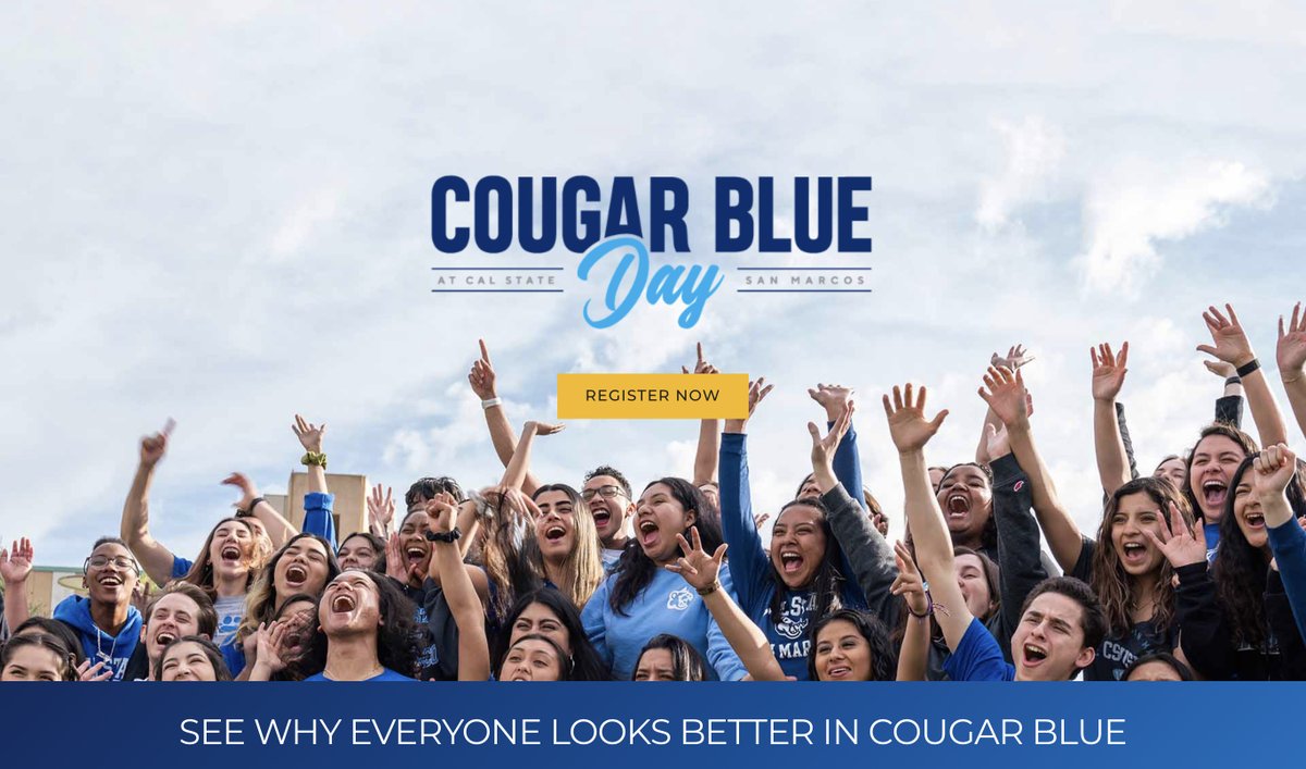 Join other admitted students at our annual open house for newly admitted students and their families! Make connections and have your questions answered by current students, staff and even some of your future professors! 

📆 Saturday, April 8
⏰ 8 AM - 2 PM
📍CSUSM