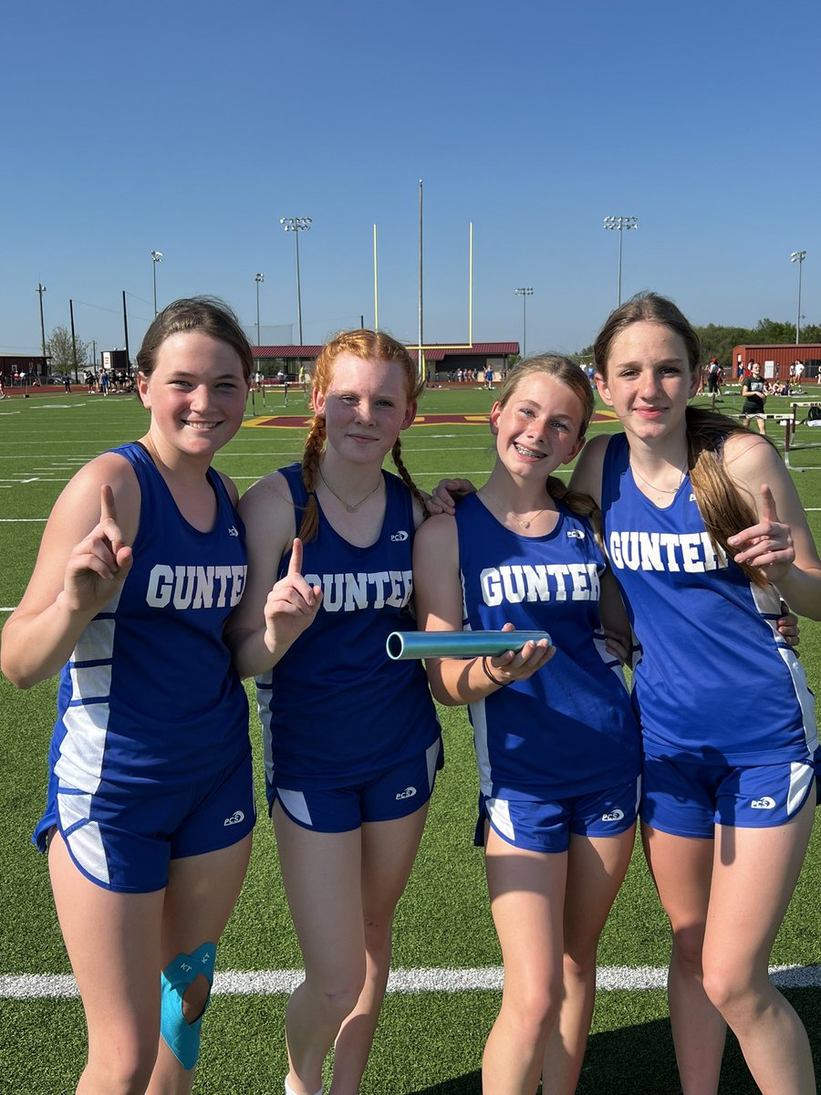 Your 7th Grade 4x100 District Champions! With a time of 54.62!