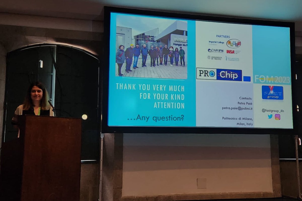 PetraPaie's tweet photo. Happy I had the great opportunity to present our most recent results at #FOM2023! @EuProchip @fastgroup_ifn https://t.co/4jm2ZsNaAk