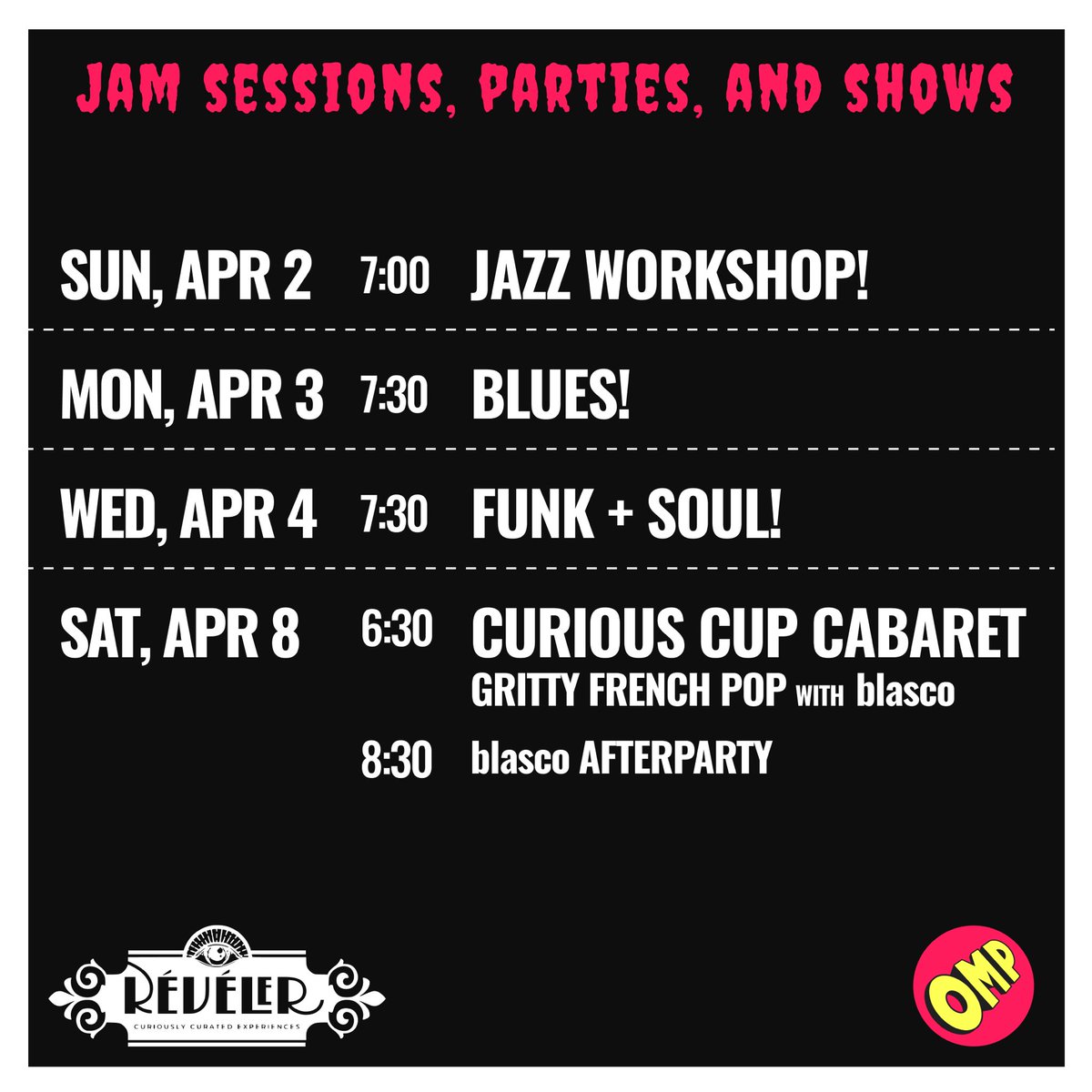 Fun sounds at Révéler this week! 

linktr.ee/omprva