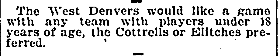 DeeL9876's tweet photo. @CocoDavies Here are a couple of articles/ads regarding the Elitches baseball team. Earliest is from 1898 and the other two are from 1911 and 1912.  Fun stuff. There was a big gap with nothing about an Elitches team between 1898 and 1908 and nothing after about 1922. https://t.co/wJR2QlnKrV