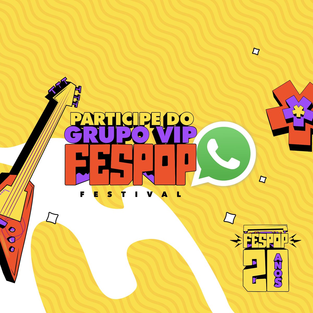 Vem com a gente!!! 🔥

O grupo OFICIAL da FESPOP FESTIVAL 2023 está liberado, você já está nele?

Faça parte e receba novidades exclusivas e condições especiais. 

A entrada para o festival e para os shows será gratuita ⭐️

Acesse o link por aqui 👇
app.gruposinteligentes.com/r/fespop2023