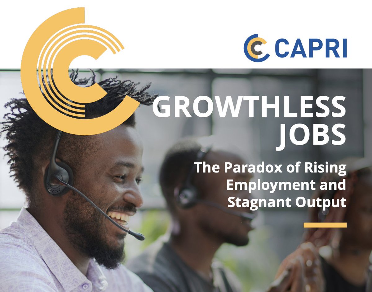 Join <a href="/yentyl_w/">Dr. Yentyl Williams</a> tomorrow for our #ConversationswithCAPRI on our latest Report on "#GrowthlessJobs: The Paradox of Rising Employment and Stagnant Output" 
Get your questions ready for <a href="/DamienWKing/">Damien King</a>  to answer! x.com/i/spaces/1OwxW… 
#CapriCaribbean #TakingResponsibility