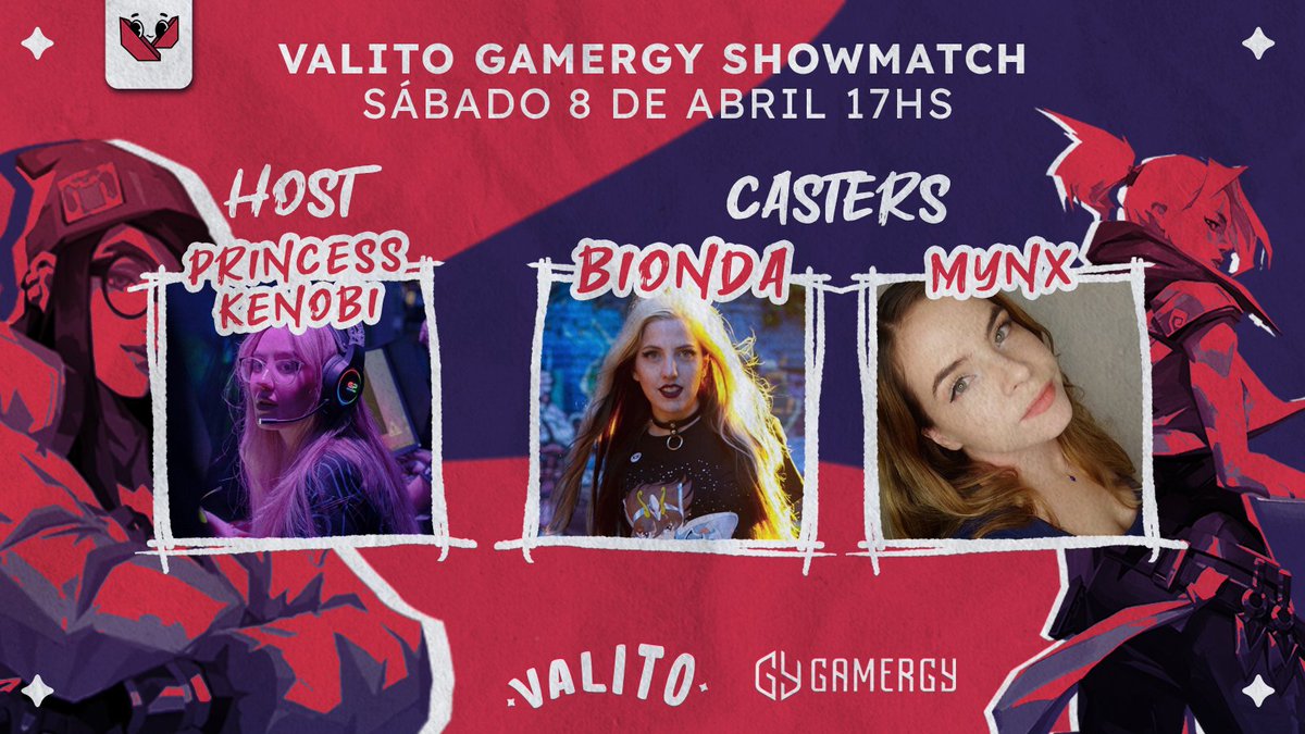 somosvalito's tweet photo. Estarán presentes en este 1° showmatch presencial de Valito en la @GAMERGY_Arg las genias de: @princesskenobi_, @BiondaCosplay y @Mynx_g ¡Les esperamos! 🔥 https://t.co/XtaG50sicp