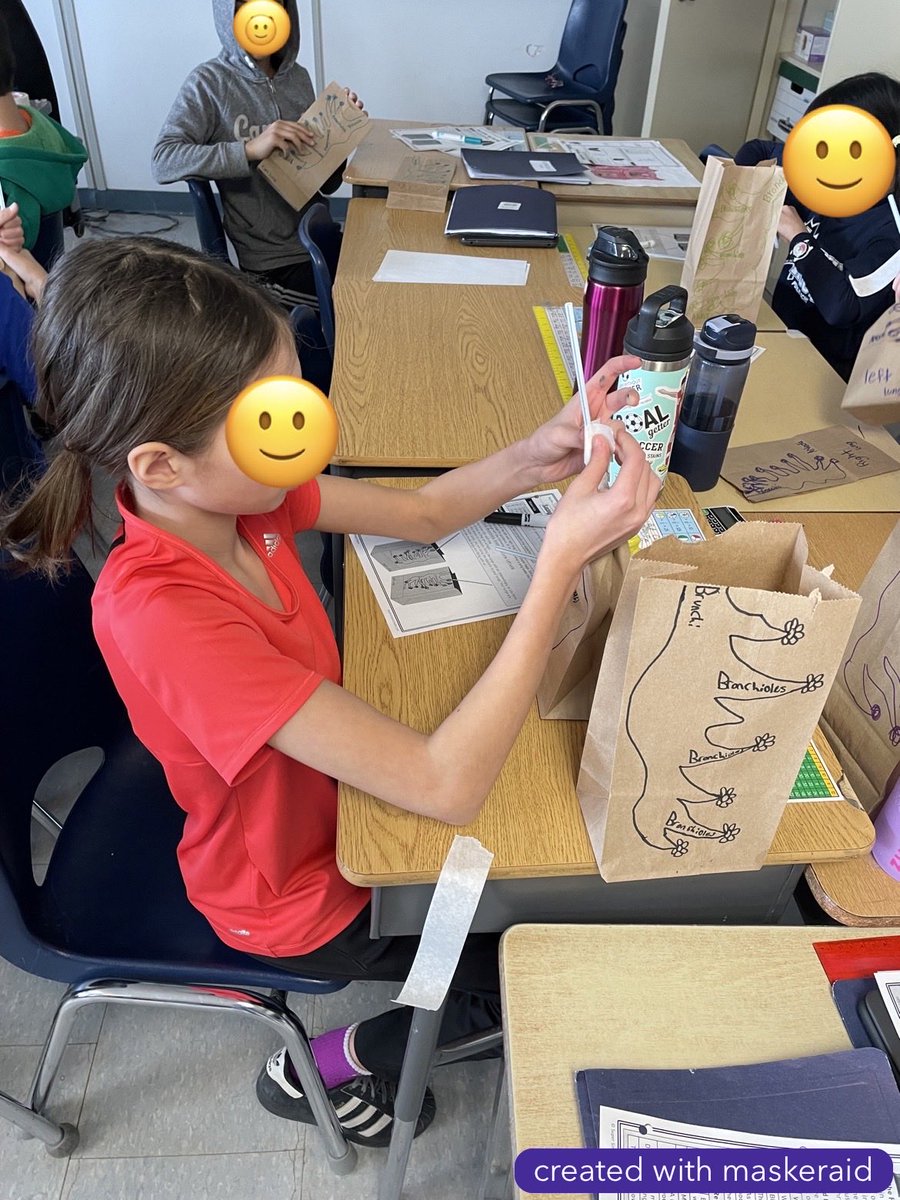 MJS_teach's tweet image. Today students in portable 9 build paper bag lungs to help them visualize and understand more about the respiratory system! Way to go Miss Taylor!