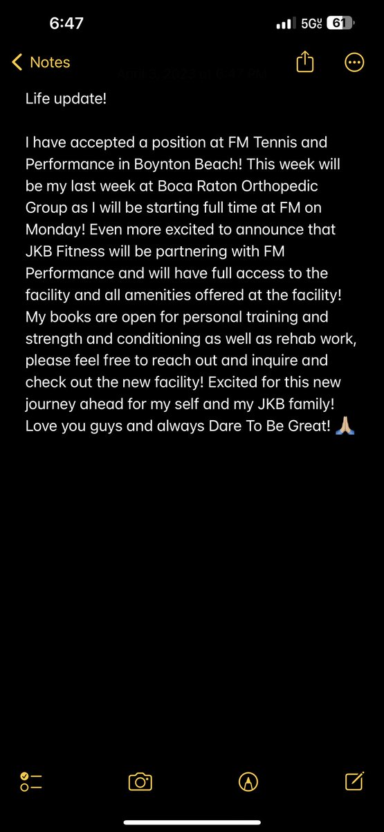 mikehall_32's tweet photo. Extremely excited for this new journey for myself and the JKB family! Always Dare To Be Great! @JKBFitLLC https://t.co/RdkpVE4K9D