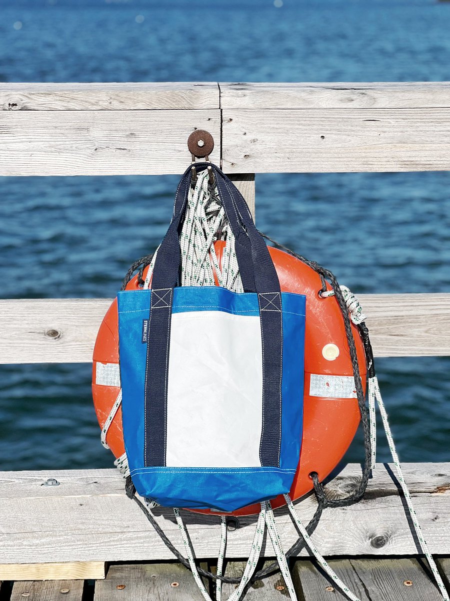 sternlines's tweet image. Spring boat tote season is just about here! 🛥️ 🚤 #totebags #mainemade #smallbatch. Made from reclaimed boat covers!