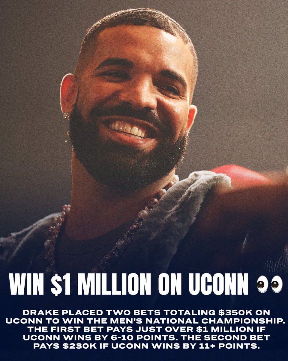 SportsCenter's tweet photo. Drake is riding with the Huskies 💰 https://t.co/KDpNz0s4HF