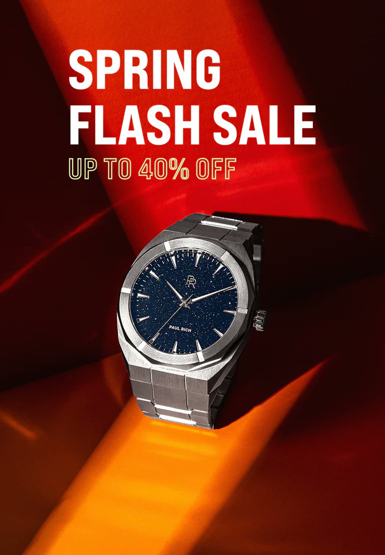 Spring has sprung, and so has our amazing sale! Get ready to upgrade your wrist game with up to 40% off on our premium watches. From classic styles to modern designs, we've got something for everyone. #SpringSale #UpTo40Off #PremiumWatches #LuxuryTimepieces #TreatYourself