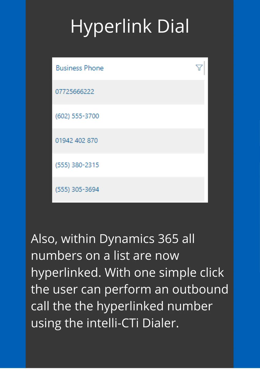 ⭐Outbound dial 4 different ways with intelliCTi ⭐

Find out more here: buff.ly/3KezKiU 

#Dynamics365 #InforCRM #CTI #CRM #Telephony