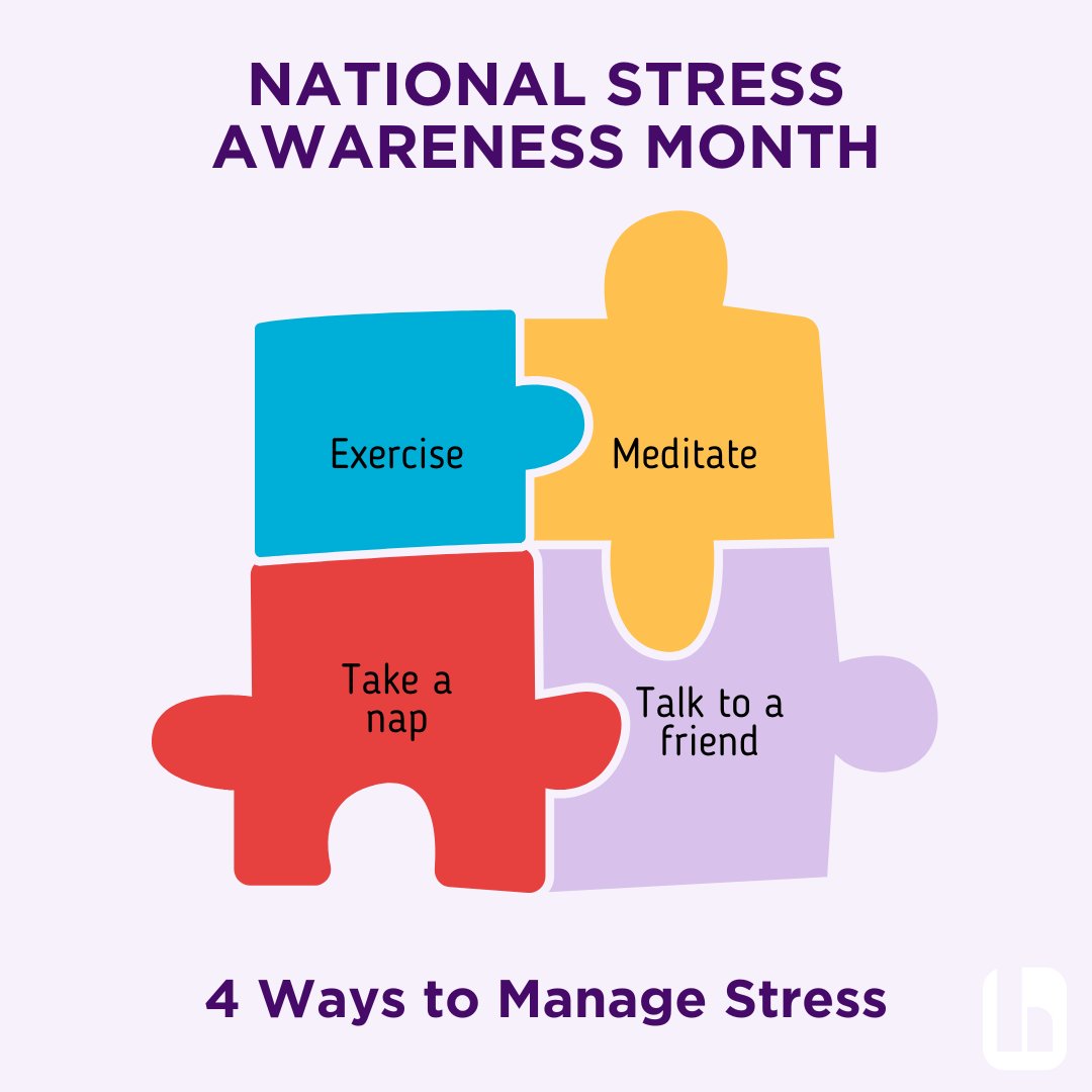 April is National Stress Awareness Month to raise awareness of the negative impact of stress.   Take some time today and every day to take care of your mental health. What are some ways you manage your stress?

#stress  #selfcare #mentalhealth #stressrelief