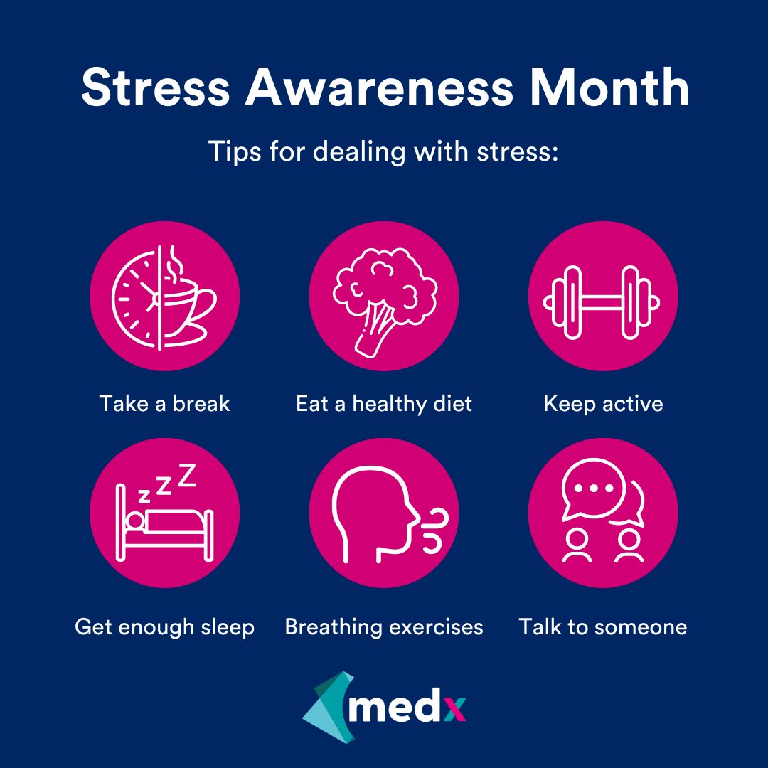 April is #StressAwarenessMonth. 🧠

Stress is an inevitable part of life. While it's normal to feel stressed occasionally, prolonged stress can adversely affect our physical and mental health.

Here are some tips on how to manage stress: 👇

#MentalHealth #Teleradiology