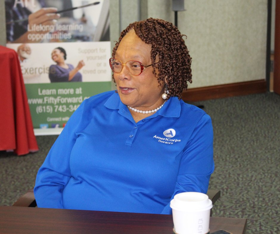 FiftyForward's tweet photo. @FiftyForward kicked off National Volunteer Month with @AmeriCorps Michael Smith. A highlight was a roundtable discussion with @AmeriCorpsSr volunteers serving as Foster Grandparents. The program recruits volunteers for service in the 2023/24 school year https://t.co/S3UYd4rjgU https://t.co/enkORUNPXA