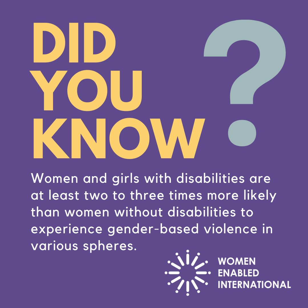 WomenEnabled's tweet image. Did you know that women and girls with disabilities are at least two to three times more likely to experience gender-based violence than women without disabilities? 

Start this #SAAM by learning more about the right to live free from #GBV. 

womenenabled.org/reports/wei-fa…