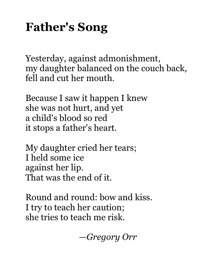Joseph_Fasano_'s tweet image. This morning, our one-year-old decided to try to fly, and though we caught him, I thought of this stunning poem by Gregory Orr: