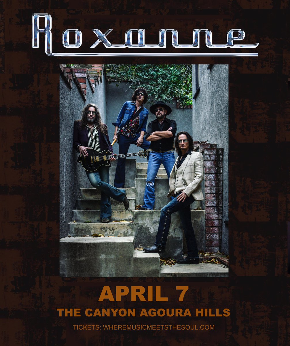 This Friday, April 7! Roxanne will opening for <a href="/gilbyclarke/">Gilby Clarke</a> and the Keef Richards <a href="/canyonagoura/">The Canyon Agoura Hills</a>. Doors 6pm. Roxanne at 7:45pm. Tickets at wmmts.com. Join us!