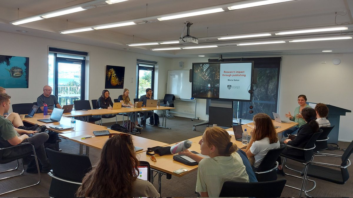 sydneyunigeo's tweet photo. Great day for a combined Honours-HDR day workshop at SIMS @SydneyMarine, led by Bill Pritchard @b_pritchard and fortunate to have Maria Seton @SetonMaria and Bruce Thom present on publishing and policy impact. https://t.co/c1IZc3tVkE