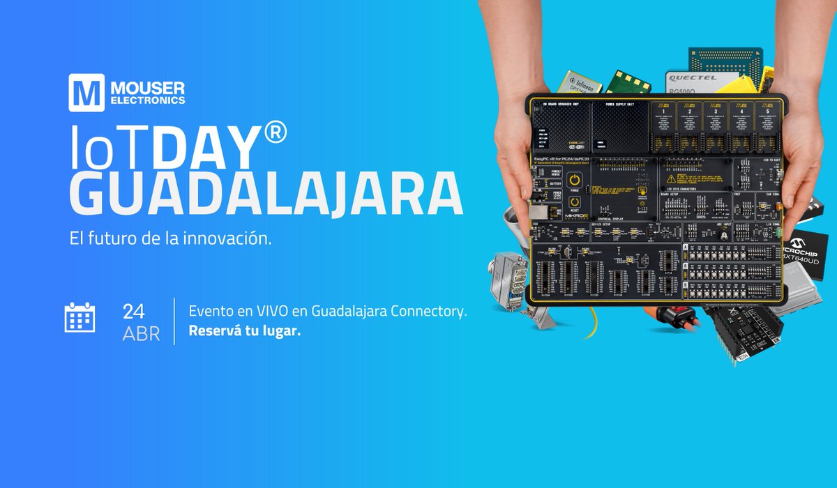 PretzelCode's tweet image. Vamos al #iot day en GDL!
Gracias @MouserElectronics por estos grandes eventos
electroners.com/presentamos-el…