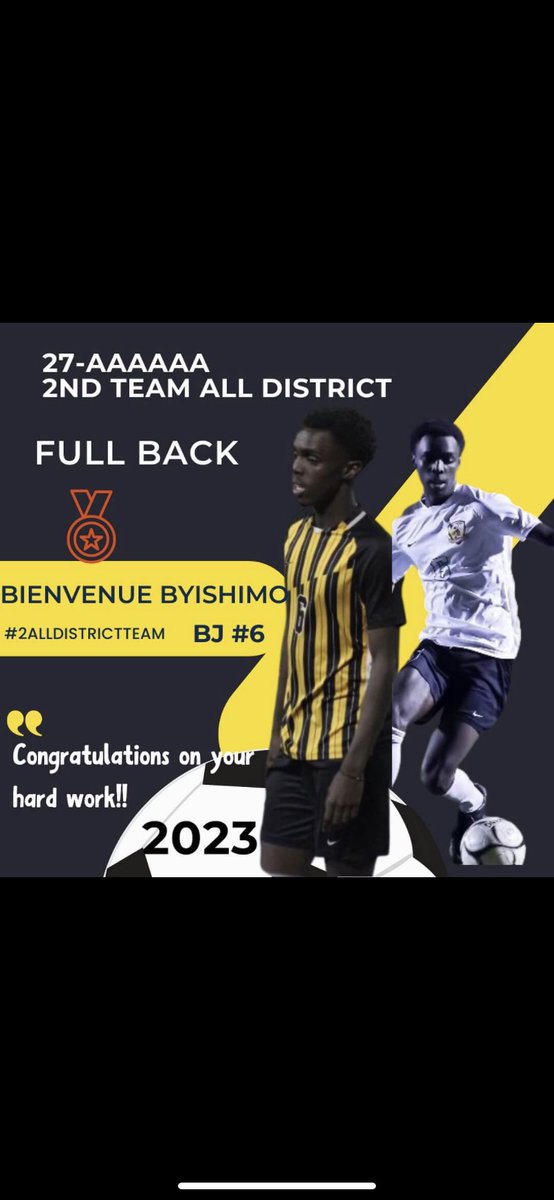 Glad to win 2nd team All district⚽️⚽️