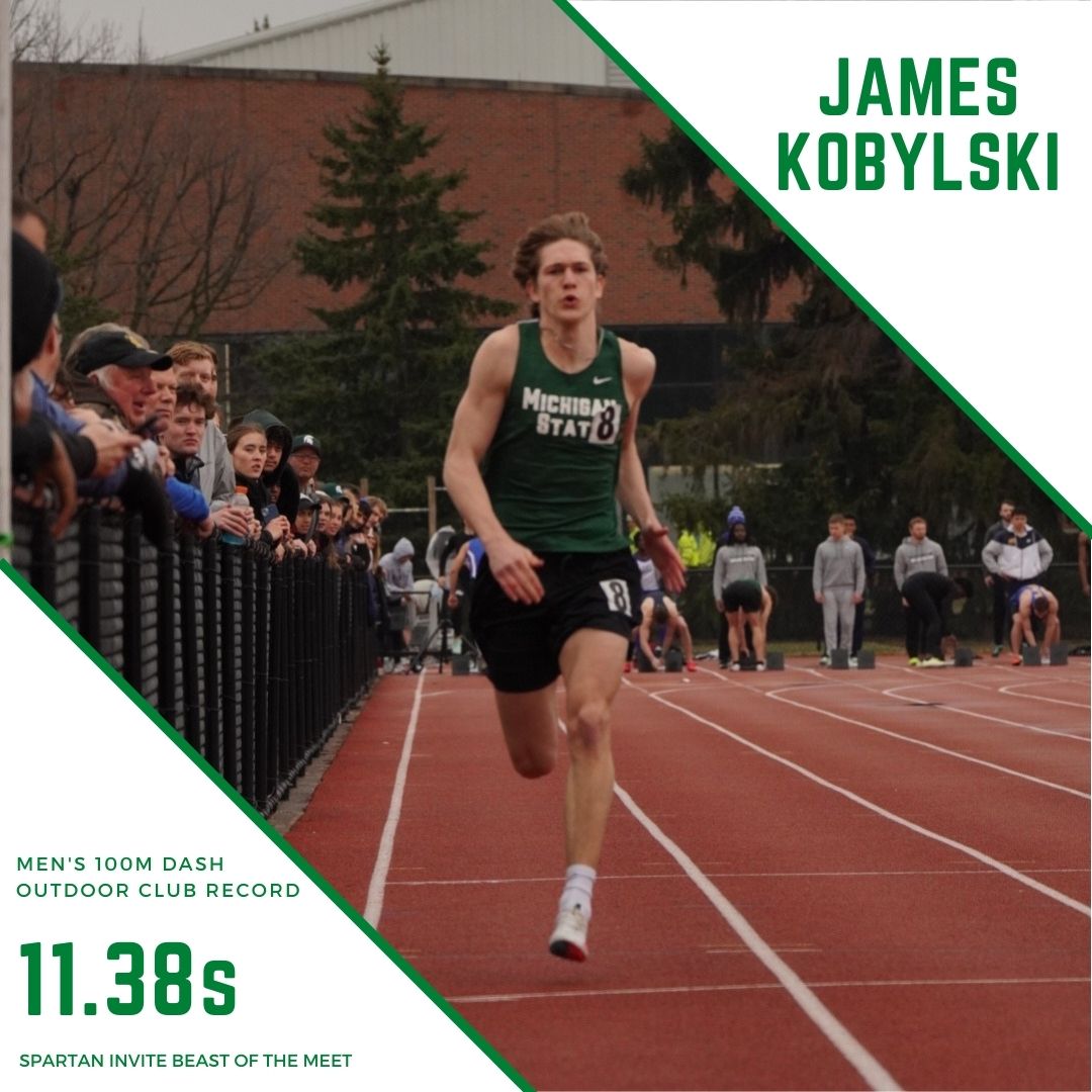 The sprinters ran out of their minds at the Spartan Invite last week!

The Beast of the Meet is James Kobylski, who broke the men’s outdoor club record in the 100m dash with a time of 11.38 seconds and then proceeded to also finish second all-time in the men’s outdoor 200m dash!
