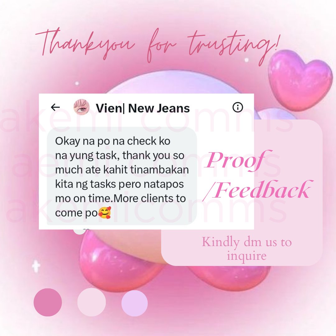 Proof's and Feedbacks!🩷
Task: -Speech
            -Poem
            -Essay

Tysm for trusting>///< #Akemivouch