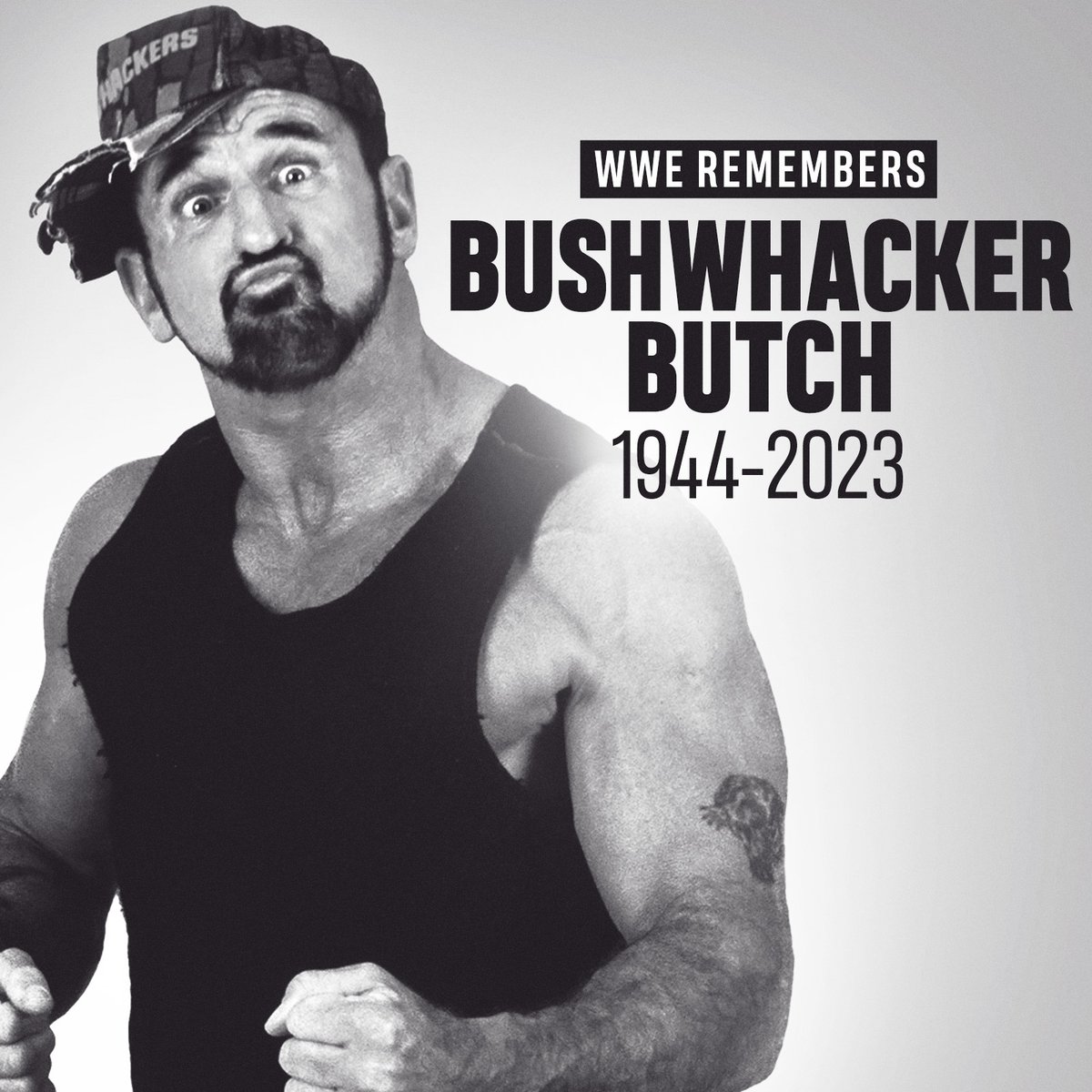 WWE's tweet photo. WWE is saddened to learn that WWE Hall of Famer Robert “Bushwhacker Butch” Miller has passed away.

WWE extends its condolences to Miller’s family, friends and fans. https://t.co/8Ox5EDYXh0