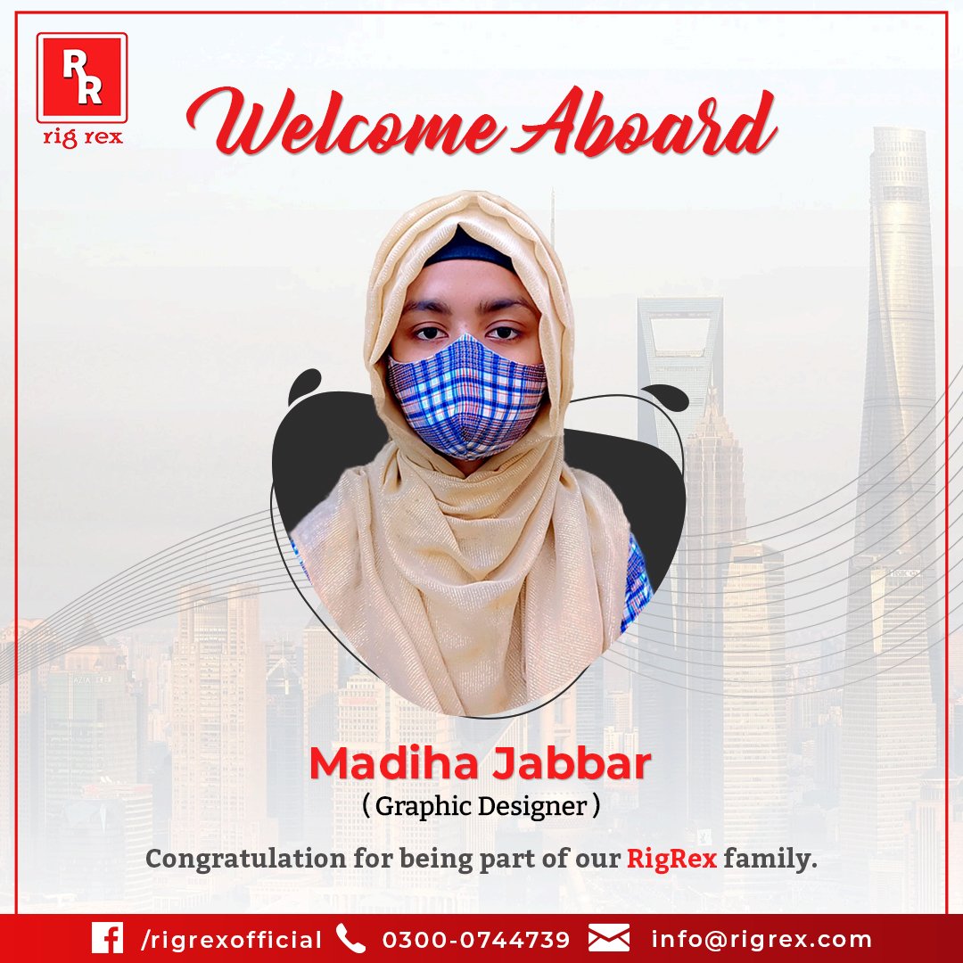 OfficialRigRex's tweet photo. Warmest of welcome and congratulations, Saba Arshad and Madiha Jabbar, on behalf of our team here at Rigrex. We hope to form a tight-knit group of enthusiastic and creative people who strive for excellence.
#welcometoteam, #energeticpeople, #RigRexFamily, #RigRex #welcomeonboard https://t.co/MbEy2ocBnI