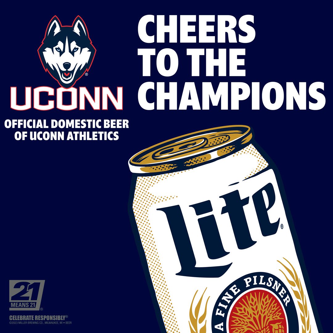 Miller Lite On Twitter Cheers To The Champions UConnHuskies miller-lite-on-twitter-cheers-to-the-champions-uconnhuskies