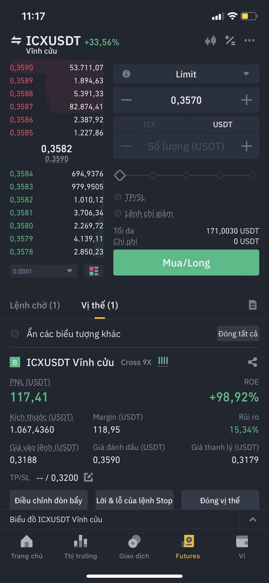 Chốt 75% move sl to entry , gồng vô cực 🤣