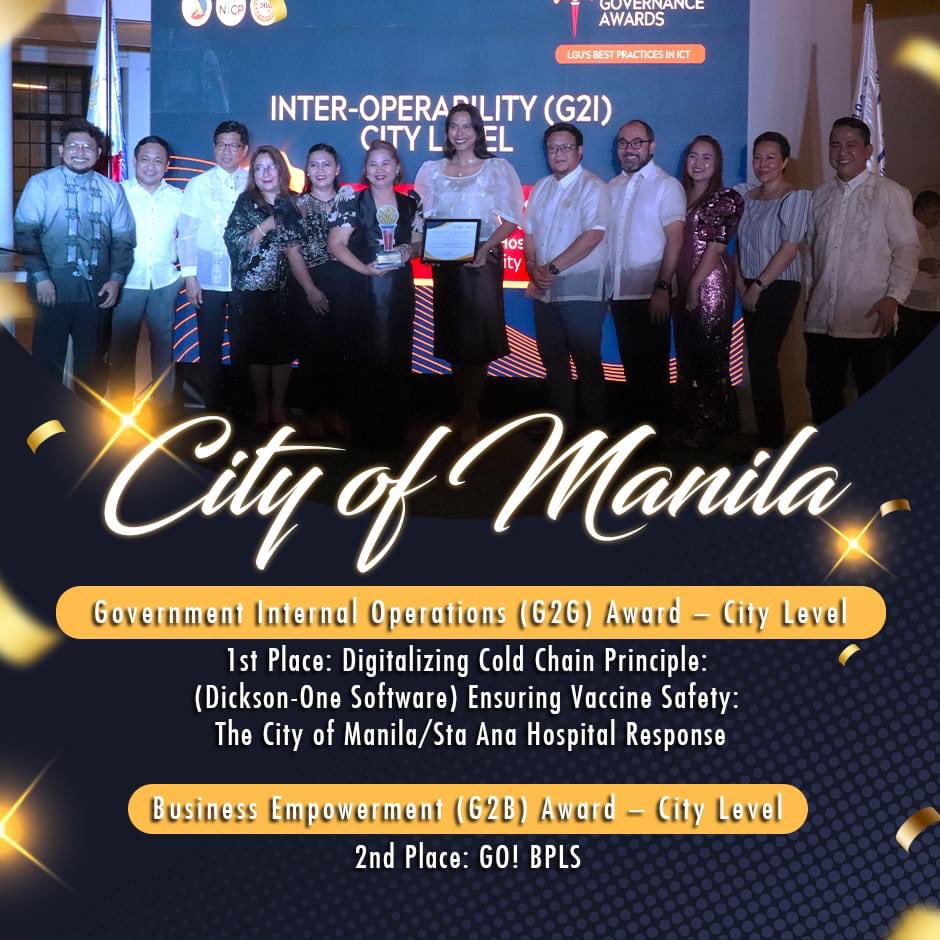 tondoidol's tweet photo. 🎉 Huge congratulations to the City of Manila and Mayor Honey Lacuna for sweeping the 2022 Digital Governance Awards! 🏆🥇Proud of your innovative approach to vaccine safety with Dickson-One &amp; the game-changing Go! Keep shining! 💯 #MagnificentManila #DigitalLeadership https://t.co/QJx4ZrJ0AN