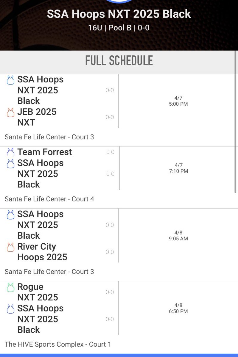 2025 Schedules For <a href="/PRO16League/">PRO16/NXTPRO League</a> <a href="/NxtProHoops/">NXTPRO Hoops</a> Session 2 in OKC