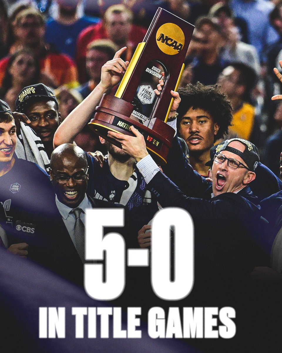 The UConn men are now ...

🔹 10-1 in Final Four games
🔹 5-0 in title games
🔹 And have won 5 national titles in their 6 Final Fours

Wow.