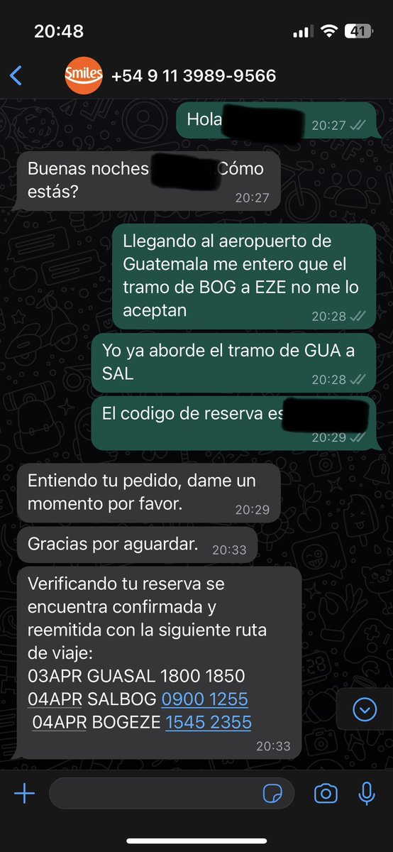 ijitey's tweet photo. Hola @SmilesOficialAR, veníamos bien pero hoy me defraudaste. Mi novia llegando al aeropuerto le dijeron que no le aceptaban el tramo de BOG a EZE. Háganse cargo y soluciónenlo con @Avianca. Necesitamos una respuesta YA. https://t.co/eLAm4vlAu7