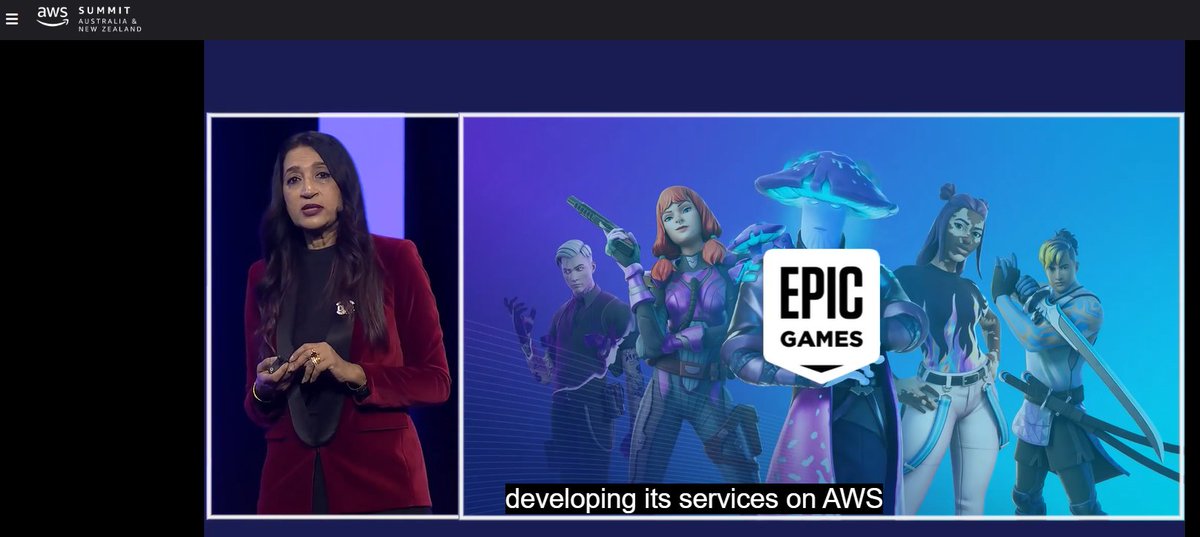 DigitalColmer's tweet photo. Another great customer @EpicGames running @FortniteGame on AWS...using the #AWS Graviton custom-chips...saving money on traditional chips...😍
#TheDigitalCoach #AWSSummit #ANZSummit #Fortnite #Gaming
More information on this case study here:
https://t.co/nYJicX0NaQ https://t.co/v4qnPVMvxC