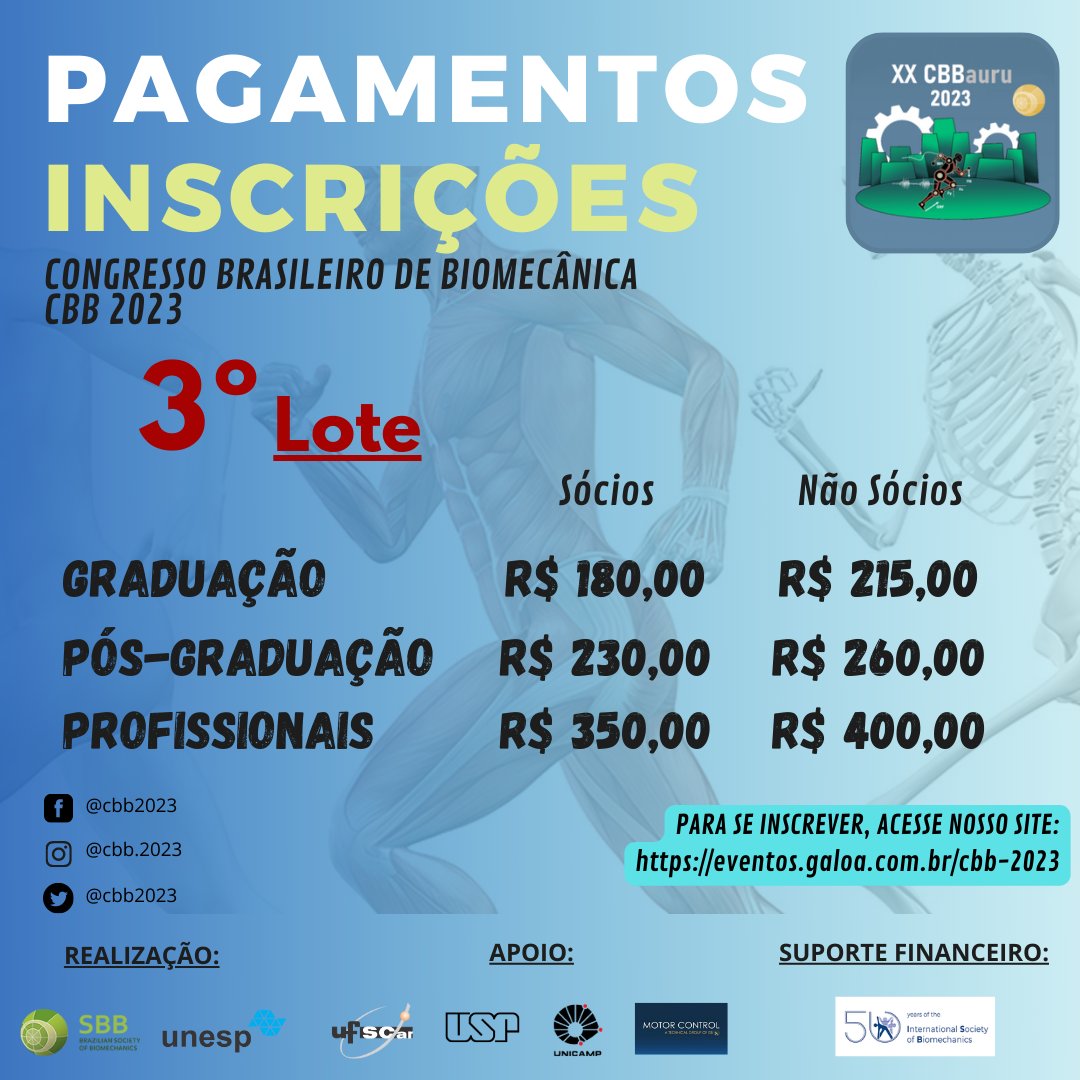 🚨 ATENÇÃO 🚨
ÚLTIMA OPORTUNIDADE de inscrição para o CBB 2023!!!
Ainda não se inscreveu?!?! 😮
E tá esperando o que? Garanta AGORA sua inscrição!!!

▶️eventos.galoa.com.br/cbb-2023/regis… ◀️

Em caso de dúvida, estamos a disposição via direct😉
