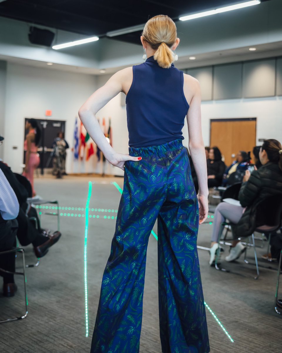 WagonBurning's tweet image. Watch out for this rising star!!! 
Alice here is wearing our cedar print palazzo pants paired with a navy blue moc neck top. 
#nativemodel #nativefashion #indigenous #cedar #ndncountry #ndnterritory #oklahoma