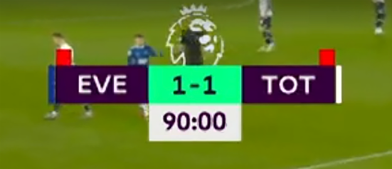 There is something so satisfying about this... balance of score, red cards in each corner, EVE and TOT both palindromic and bang on 90:00 #evetot