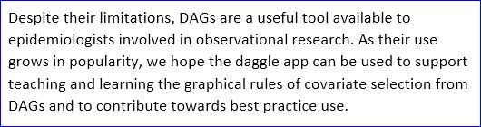 Software Application Profile: The daggle app—a tool to support learning and teaching the graphical rules of selecting adjustment variables using directed acyclic graphs
doi.org/10.1093/ije/dy…