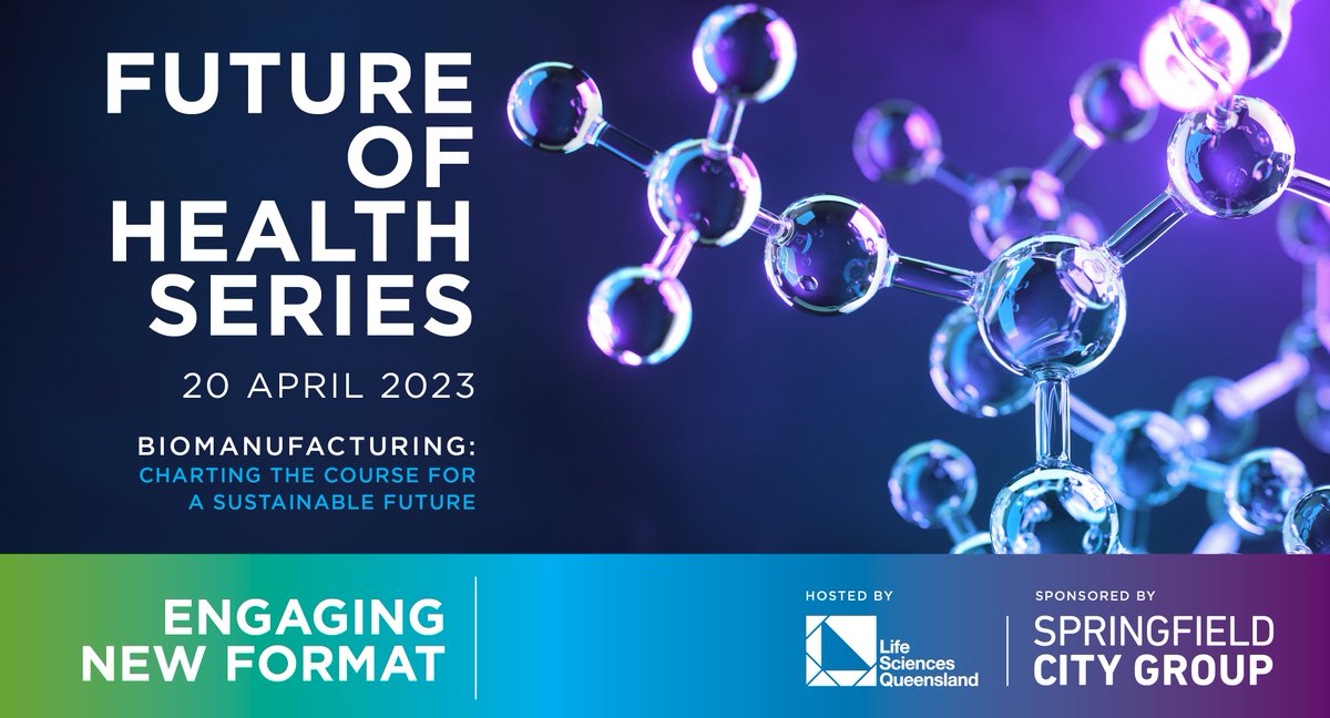 Don't miss the Engaging New Format: Future of Health Series 20 April 2023 #Biomanufacturing: Charting the Course for a #sustainablefuture. LSQ & @springfieldQLD bring you a panel of industry & #research leaders, meet the panellists here... lsq.com.au/tc-events/futu…