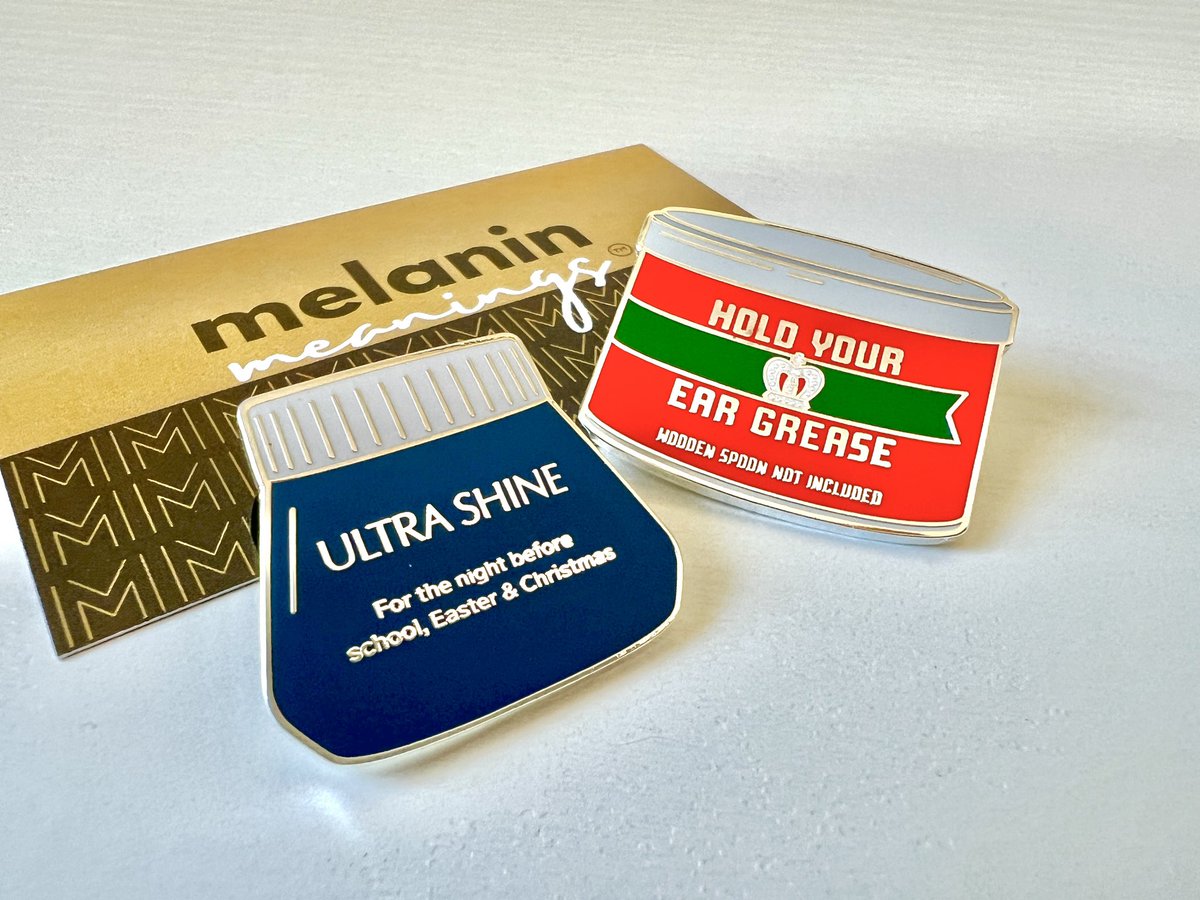 ShopMMeanings's tweet image. From the kitchen to the shop…it’s a process and almost a rite of passage. IYKYK.

Add these to your #pinlover collection &amp;amp; rub a little cocoa butter on your ears.

Get yours @ melaninmeanings.com while supplies last (cause y’all don’t play)

#melaninmeanings #pressandcurl