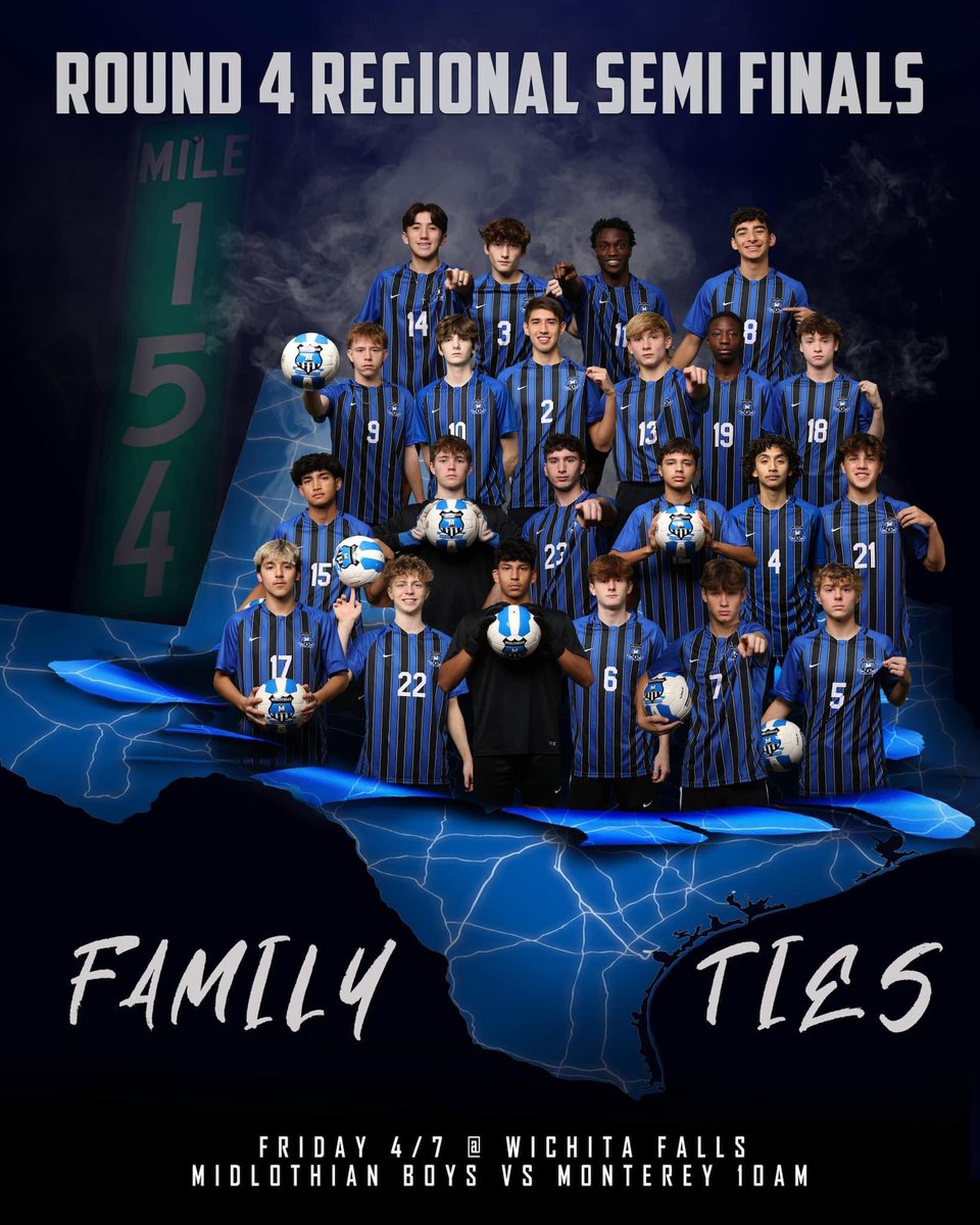midlo_bsoccer's tweet photo. 📣Round 4…Regional Tournament! 
🚌 Going to WF! 
Ⓜ️Midlothian vs Monterey 
🗓️Fri 4/7
⏰10:00am
📍Memorial Stadium 
#MISDProud #TXHSSoccer #UILplayoffs 
@MISD_Athletics @MHSPanthers @MHSsoccerBC @SportsDayHS @Gosset41 @STSports https://t.co/cRP13olIcP